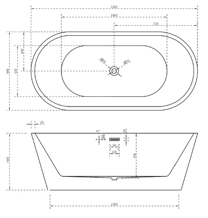 Акриловая ванна Abber 150x80 AB9203-1.5