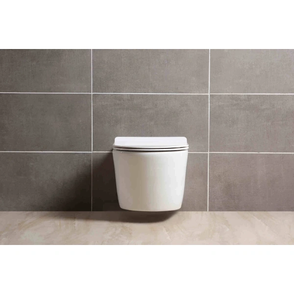 Унитаз подвесной Aquatek Оберон AQ1363W-00 безободковый, с сиденьем микролифт, белый