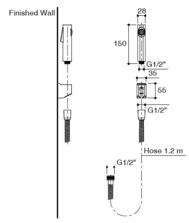 Гигиенический гарнитур Jacob Delafon Cuff E98100-CP