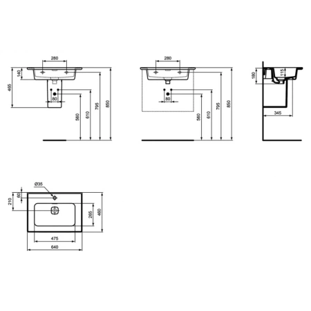 Раковина 64x46 см Ideal Standard Strada II T299101