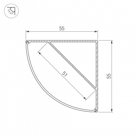 Профиль накладной угловой внутренний Arlight SL-KANT 044578