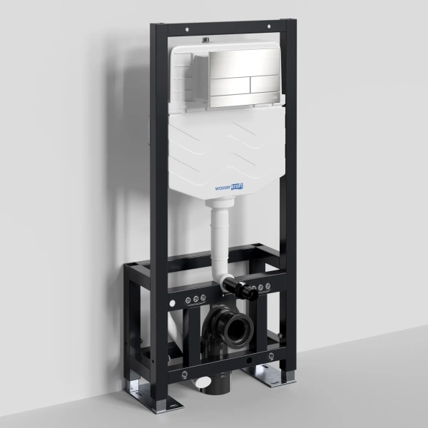 Инсталляция для унитаза WasserKRAFT Dill 61 61TLT.010.ME.BN04 с кнопкой смыва, никель