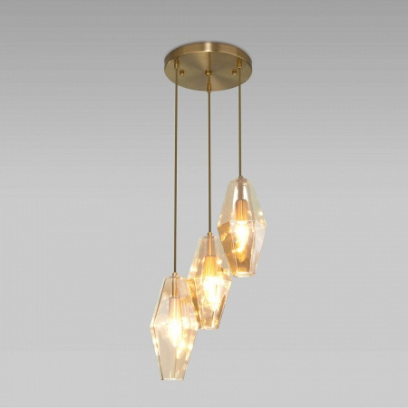 Подвесной светильник Eurosvet Prism 50236/3 янтарный