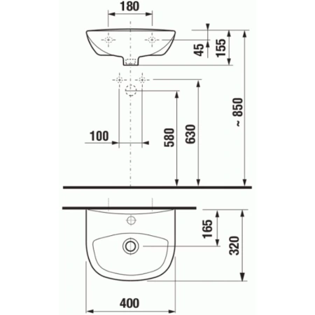 Раковина 40x32 см Jika Zeta 8153930001041