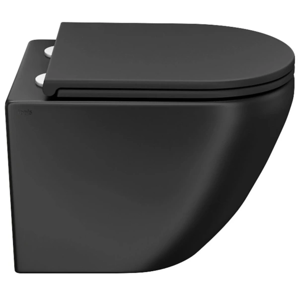 Унитаз подвесной IDDIS Blanco BLAR3BMi25 безободковый, с сиденьем микролифт, черный матовый
