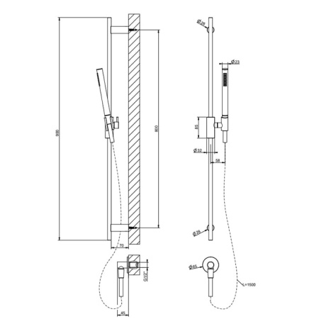 Душевой гарнитур Gessi Habito 70042#031