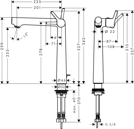 Смеситель для раковины hansgrohe TALIS-S 72115000