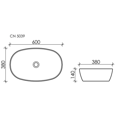 Раковина 60x38 см Ceramica Nova Element CN5039