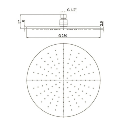 Верхний душ Paini 50PW759TT25 никель