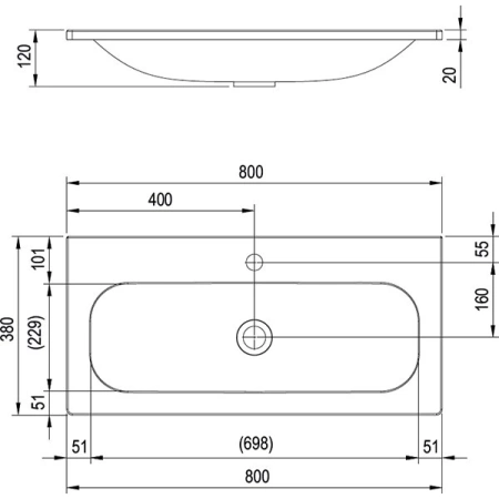 Умывальник 80 см Ravak Ring 800 XJK01180000