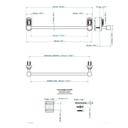 Полотенцедержатель THG Ange A2G.A02.514/45