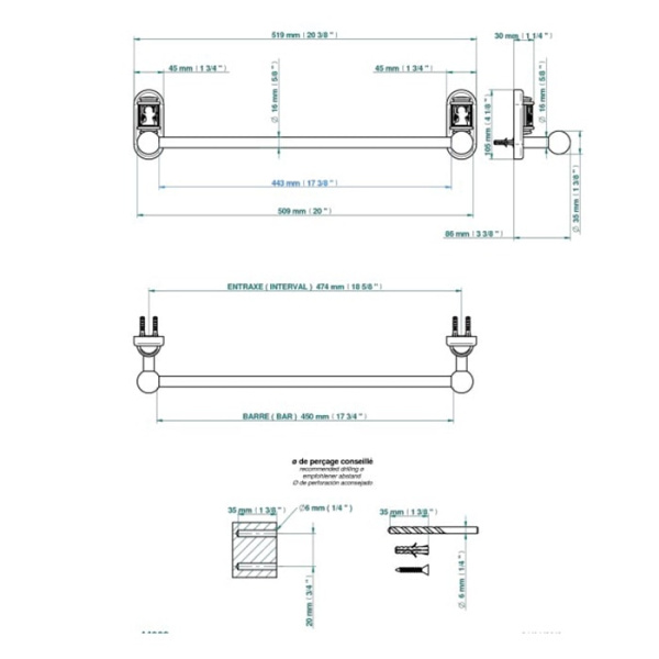 Полотенцедержатель THG Ange A2G.A02.514/45