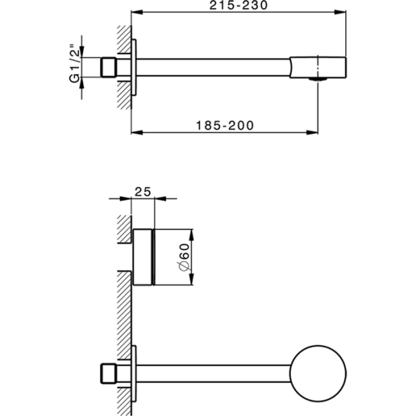 Смеситель для раковины Cisal Slim SM01351040 черный матовый