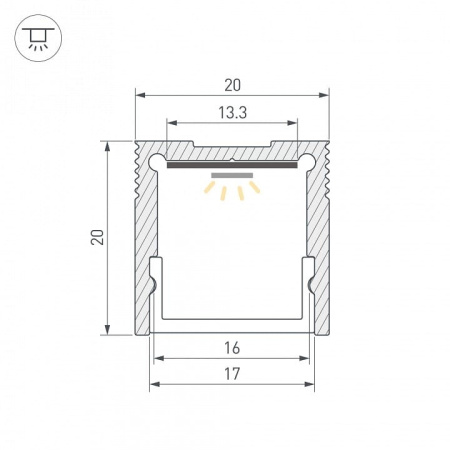Профиль накладной Arlight SLIM 061370