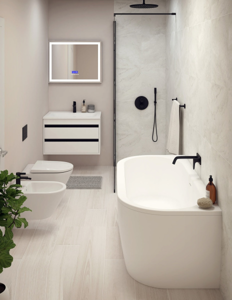 Акриловая ванна Cezares Slim 180 SLIM WALL-180-80-60-W37-SET
