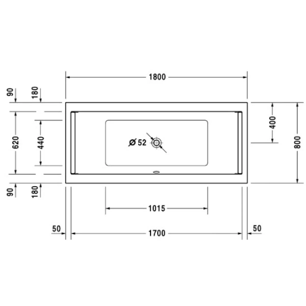 Акриловая ванна 180x80 см Duravit Starck 700338000000000