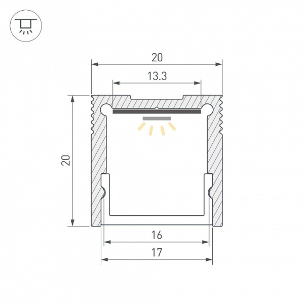 Профиль накладной Arlight SLIM 061370