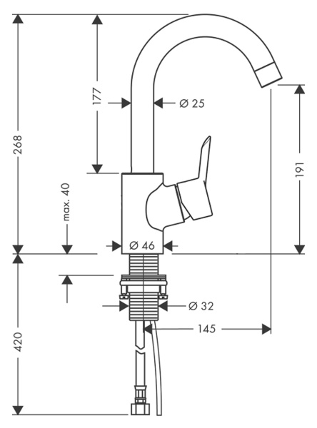 Смеситель для раковины hansgrohe Talis S 32070000
