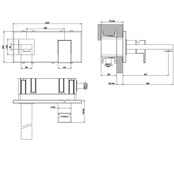 Смеситель для раковины Gessi Rettangolo 44840#031