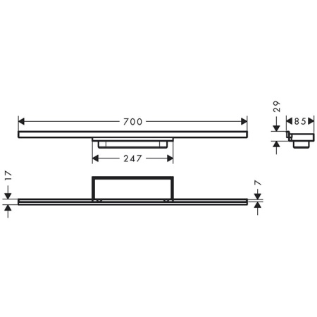 Решетка для трапа Hansgrohe Raindrain 56219000