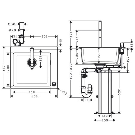Кухонная комбинация hansgrohe C51-F450-06 43217000 хром