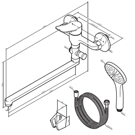Смеситель для ванны и душа AM.PM X-Joy F85A90100 с душевым гарнитуром