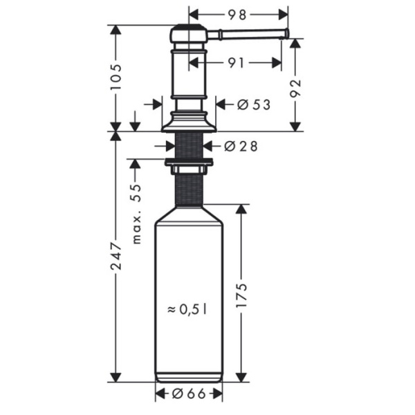 Дозатор жидкого мыла Axor Montreux 42018000