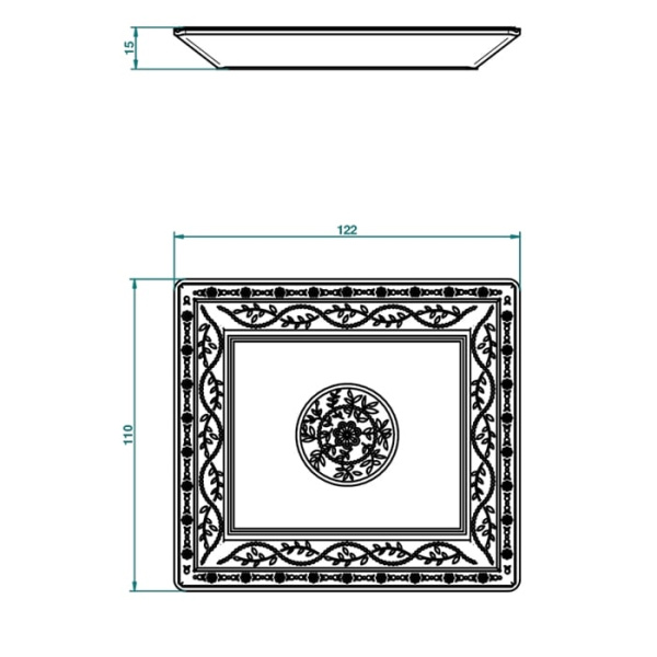 Поднос THG Marquise noir dcor Or A7F.A02.4612 белый