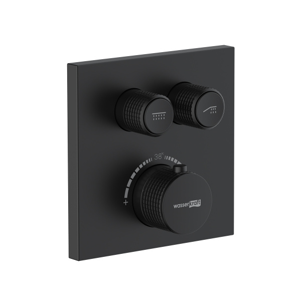 Смеситель для ванны WasserKRAFT Elbe 7448 Thermo черный