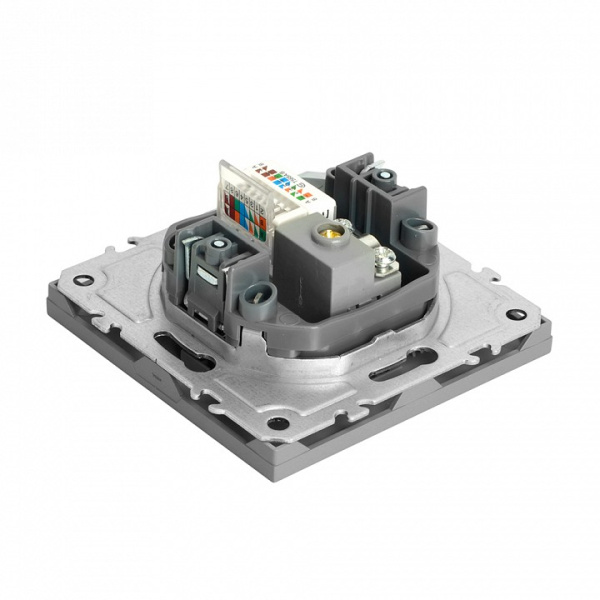 ТВ-розетка и розетка Ethernet RJ-45 без рамки Stekker Эмили 49950