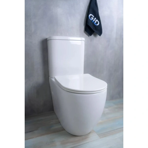 Унитаз-компакт GID Tr2177 безободковый, с сиденьем микролифт, белый