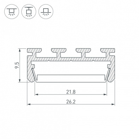 Профиль универсальный Arlight PLS-LOCK-2000 ANOD 016397