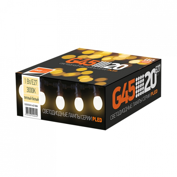 Лампа светодиодная Jazzway  E27 1Вт 3000K PLED ECO G45 1w E27 3000K