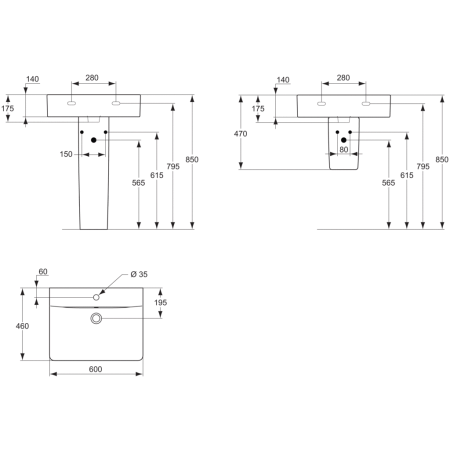 Раковина Ideal Standard Connect Cube E794501