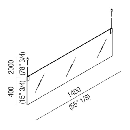 Зеркало Agape Insegna 140x40 ASPE017 хром