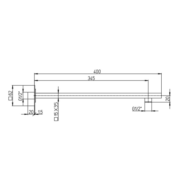 Кронштейн для душа Paini 50PZ745T540BI черный матовый