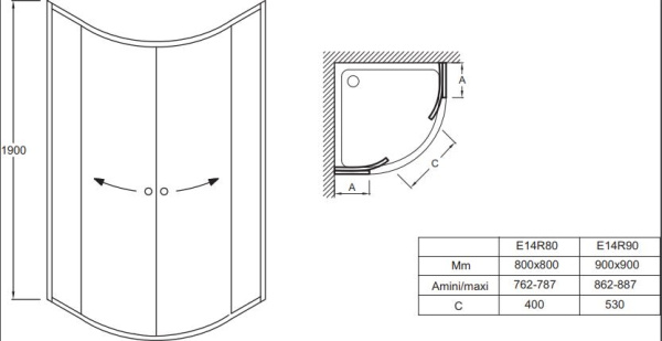 Душевой уголок Jacob Delafon Serenity E14R80-GA