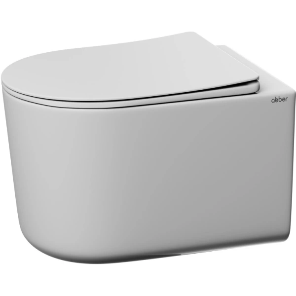 Унитаз подвесной Abber Ultra AC1302 безободковый, с сиденьем микролифт, белый