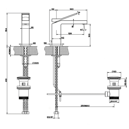 Смеситель для раковины Gessi Rettangolo K 53001#031