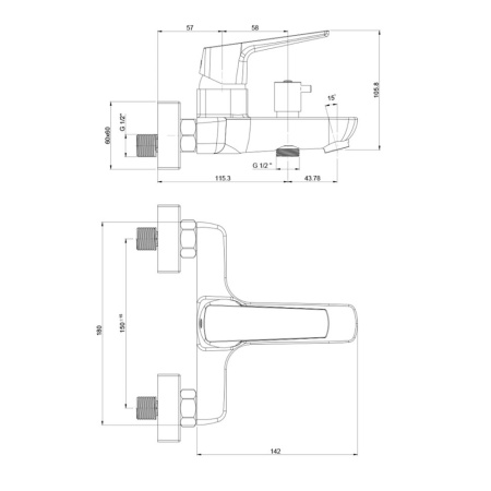 Смеситель для ванны Paini Bari RTYO111 черный матовый