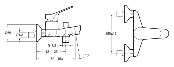 Смеситель для ванны Jacob Delafon BRIVE E75766-CP