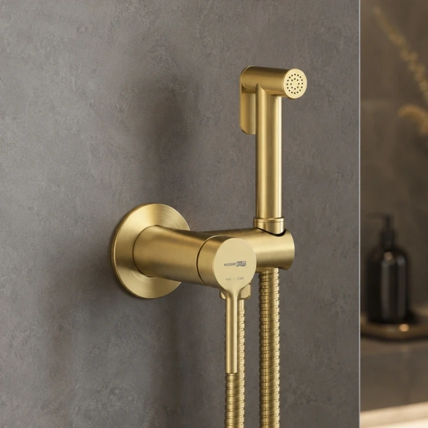 Гигиенический душ WasserKRAFT Rhein 9938BG со смесителем, золотой матовый