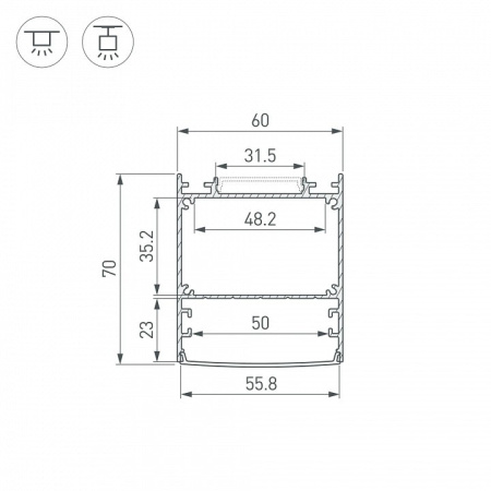 Профиль накладной Arlight SL-LINE 046402