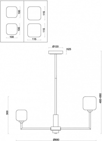Люстра на штанге Freya Тендер FR5373CL-06BS