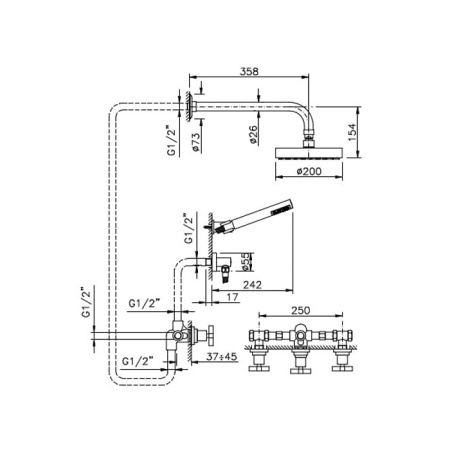 Душевой комплект Nicolazzi Mac Kinley 05 2233CR29