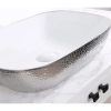 Раковина-чаша CeramaLux D1333H021 46x33 см, накладная, белый/серебряный