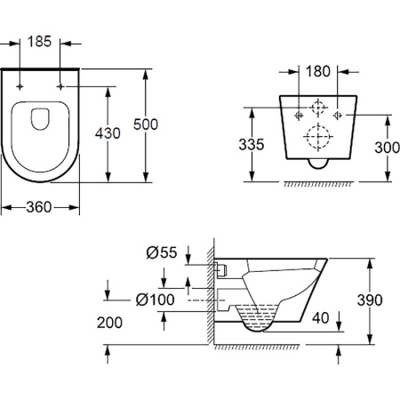 Подвесной унитаз BelBagno Tre BB8001CHR/SC с сиденьем