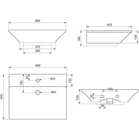 Раковина 60x47 см BelBagno Regina BB104L