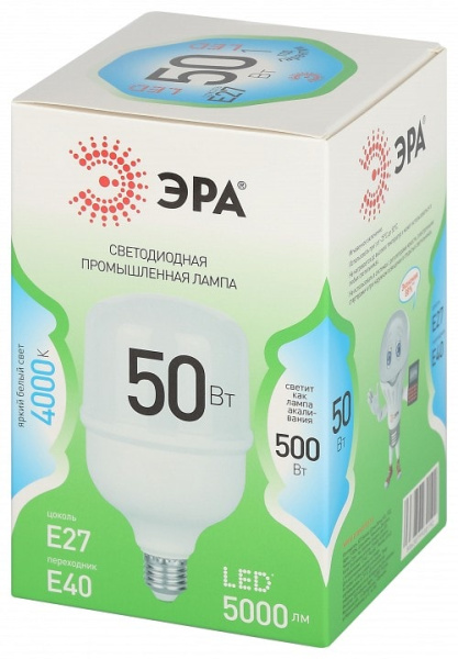 Лампа светодиодная Эра Green Line E27/E40 50Вт 4000K LED POWER T100-50W-840-E27/E40 GL