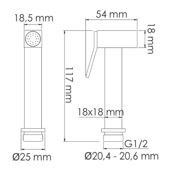 Гигиенический душ WasserKRAFT Neckar A2151.280.238.216 со смесителем, золотой